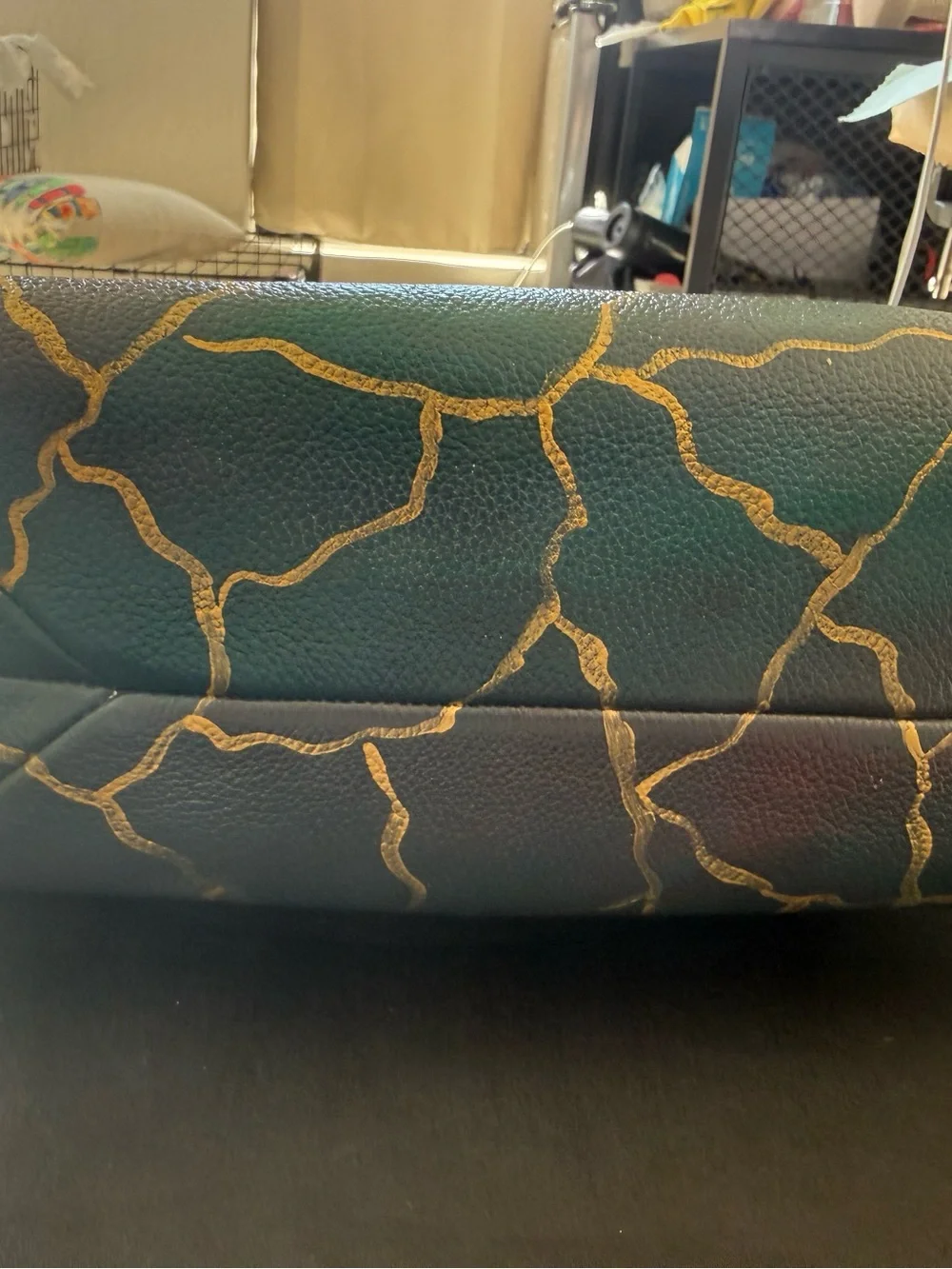 One of a kind hand painted Michael Kors Rhea Pebbled Leather Backpack